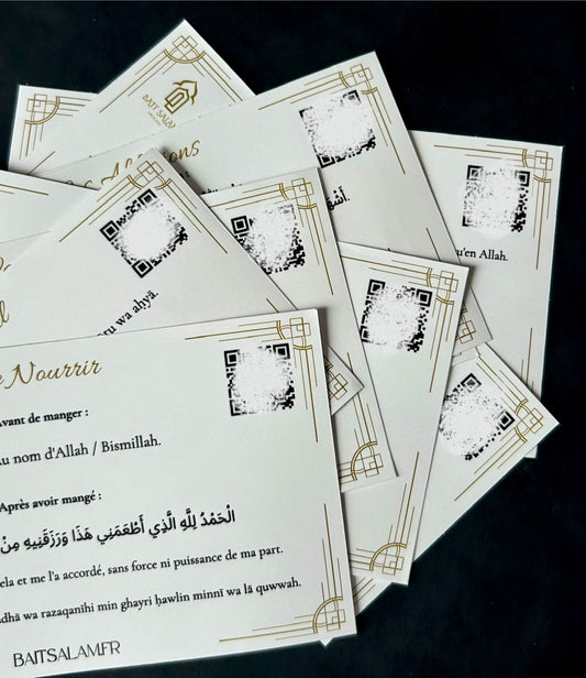 Lot de 8 stickers d’invocation avec QR Code en fond blanc